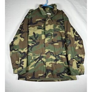 Rothco Ultra Force Field Coat Army Miltary Woodland Camo Jacket Men's Large VTG